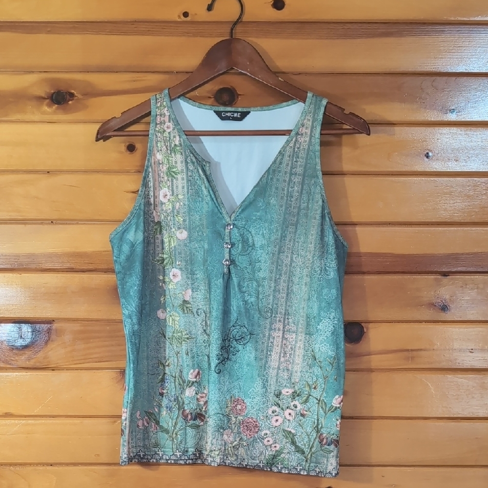 Chicme Green Floral Women's Top